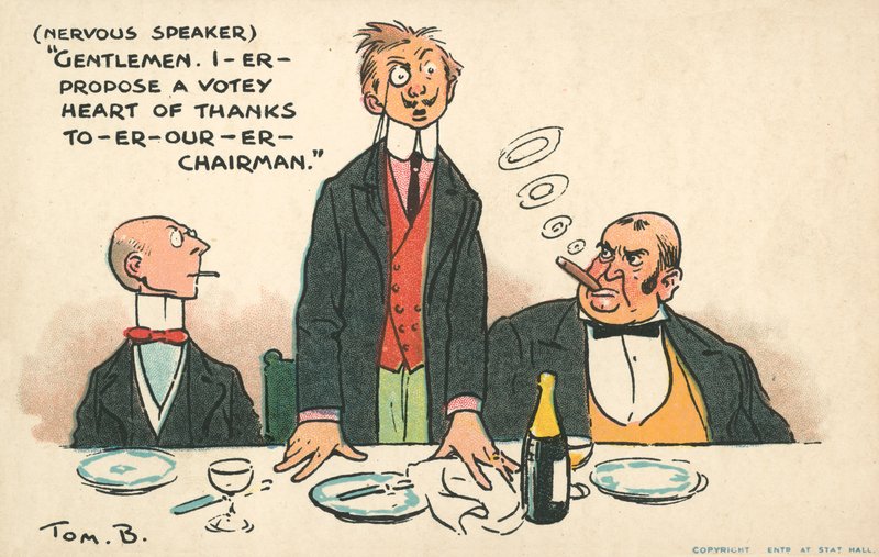 Julkinen puhuminen (chromolitho) tekijältä Tom Browne