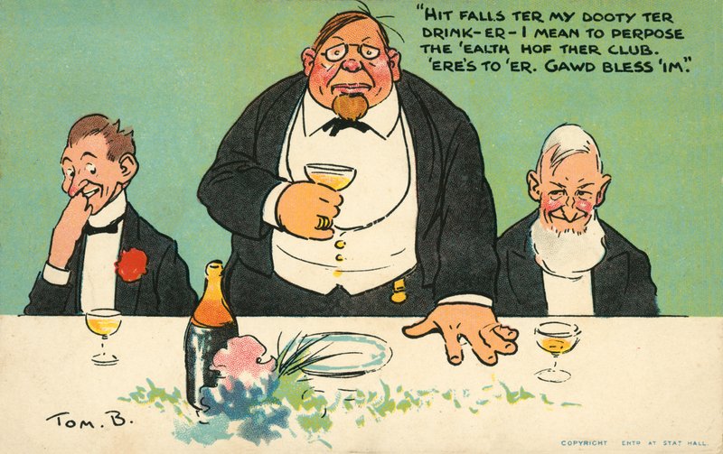 Maljan kohottaminen seuralle (väri litho) tekijältä Tom Browne