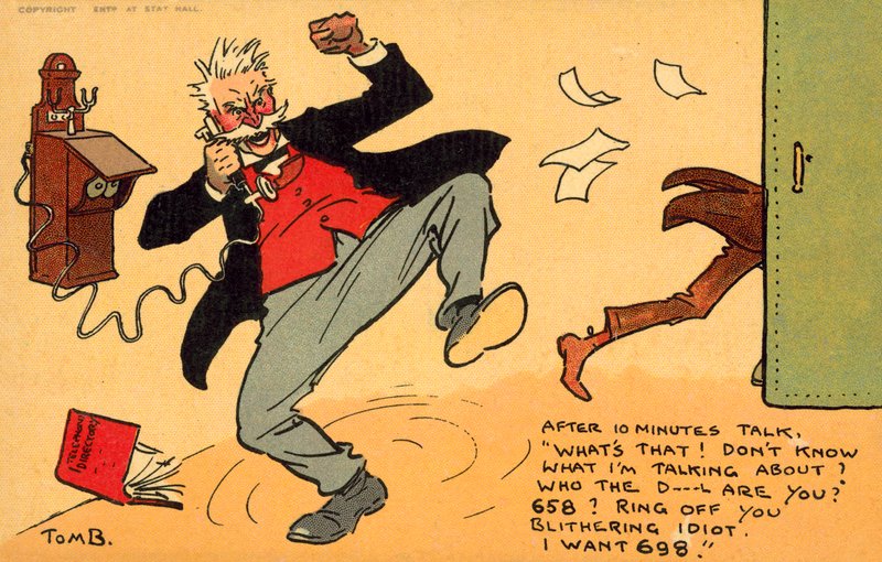 Väärä numero (chromolitho) tekijältä Tom Browne