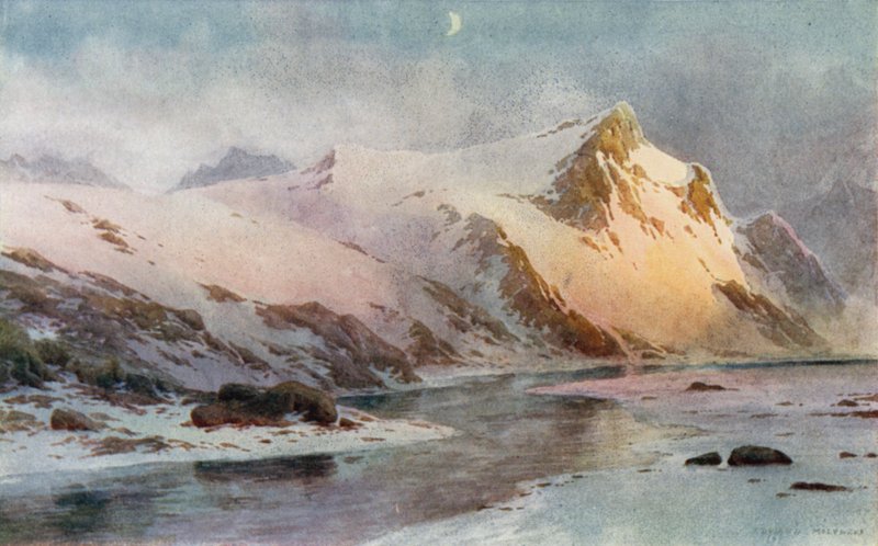 Mountain Glen, ennen lumien sulamista tekijältä Unbekannt Unbekannt