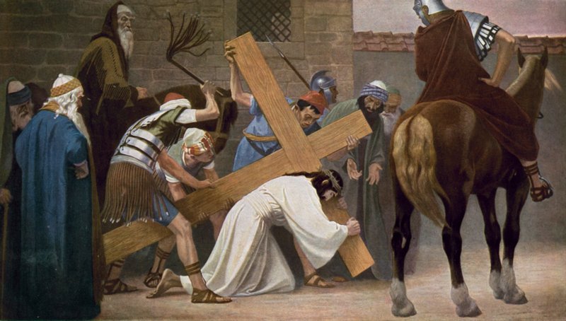 Jeesus kaatuu ensimmäistä kertaa kantaessaan ristiään tekijältä Unbekannt Unbekannt