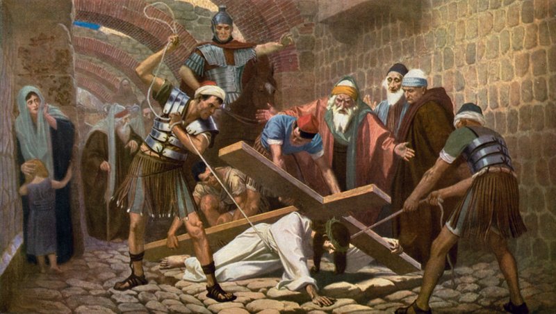 Jeesus kaatuu toisen kerran kantaessaan ristiään tekijältä Unbekannt Unbekannt