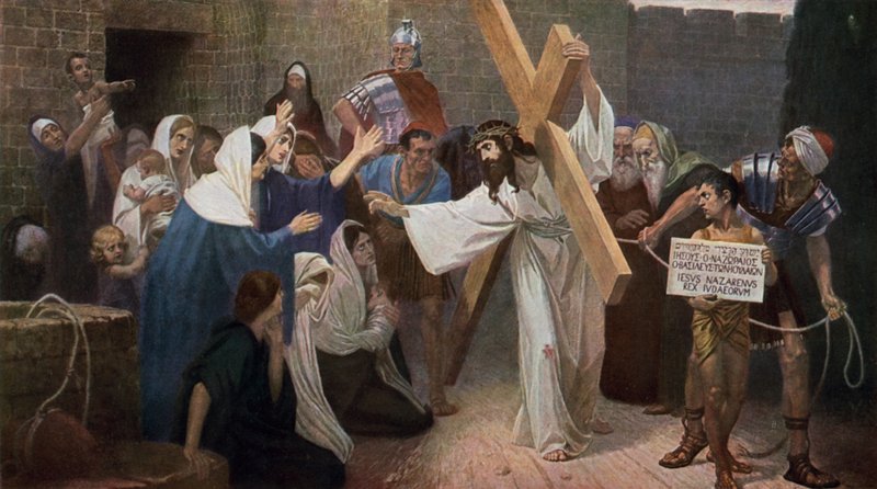 Jeesus tapaa Jerusalemin naiset matkalla ristiinnaulitsemiseensa tekijältä Unbekannt Unbekannt