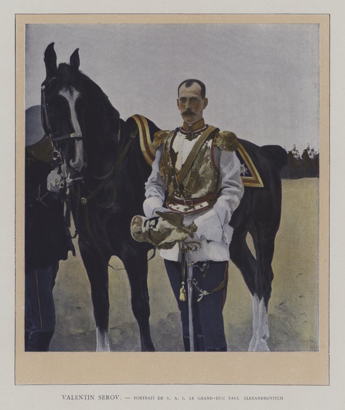 Venäjän suurherttua Paul Aleksandrovitšin muotokuva (värinen lito) tekijältä Valentin Aleksandrovich (after) Serov