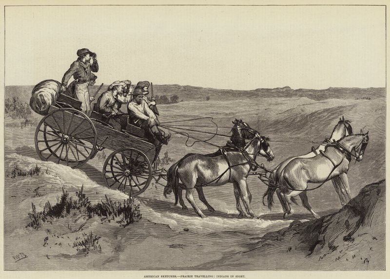 American Sketches, Prairie Travelling, Indians in Sight tekijältä Valentine Walter Lewis Bromley
