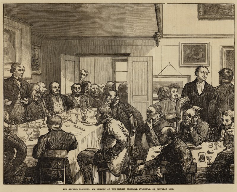 Yleisvaalit, herra Disraeli Market Ordinaryssa, Aylesburyssa, viime lauantaina tekijältä Valentine Walter Lewis Bromley