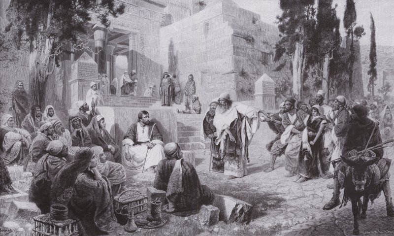 Jeesus ja aviorikokseen tarttuva nainen (Litho) tekijältä Vasilij Dmitrievich Polenov