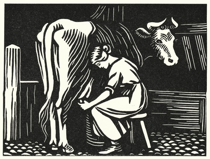 Kuvitus Thomas Hardyn Tess Of The D’Urbervillesiin (kaiverrus) tekijältä Vivien Gribble