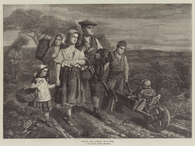 Paluu työvoimasta Scottish Galleryssä, Pall-Mallissa tekijältä W. Fyfe