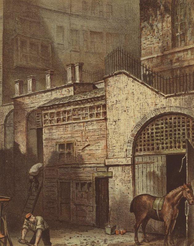 Rakennukset ja portaat, Salisbury Streetin pohja, Adelphi, Strand (chromolitho) tekijältä Waldo Sargeant