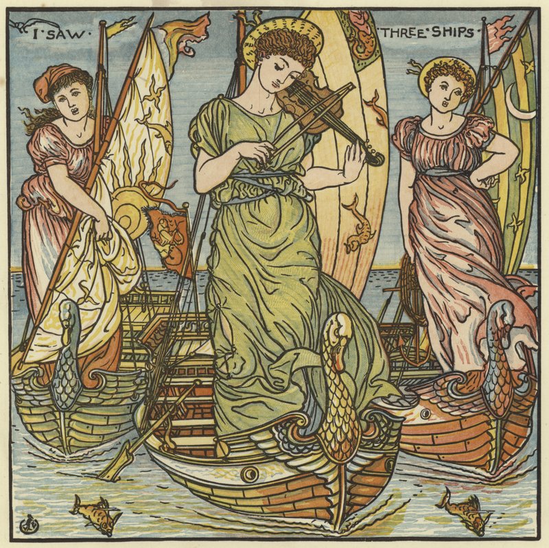 Näin kolme laivaa tekijältä Walter Crane