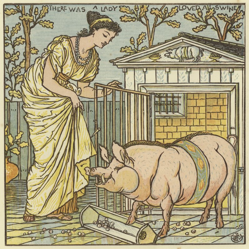 Siellä oli nainen, joka rakasti sikaa tekijältä Walter Crane
