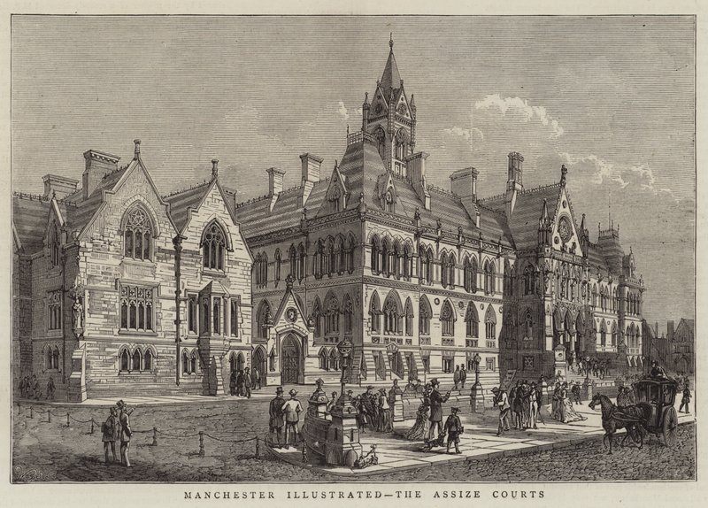 Manchester Illustrated, assize-tuomioistuimet. tekijältä Walter Granville Smith
