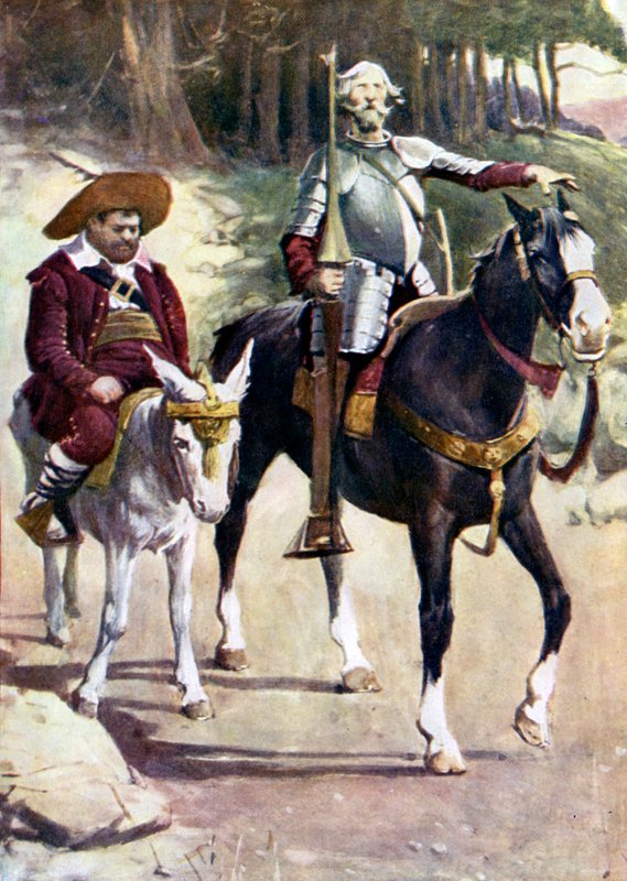 Kuvitus Don Quijotelle tekijältä Walter Grieve