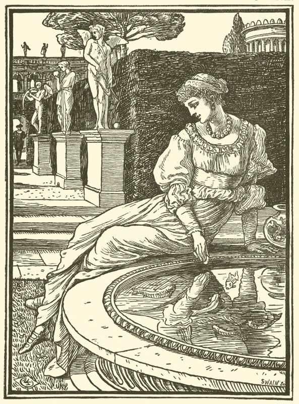 Prinsessa Fiorimonde (kaiverrus) tekijältä Walter (after) Crane