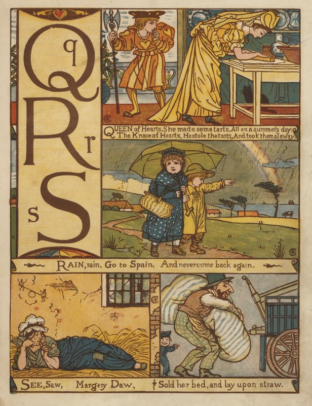 Aakkoset (väri litho) tekijältä Walter Crane
