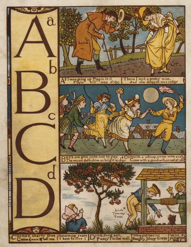 Aakkoset (väri litho) tekijältä Walter Crane