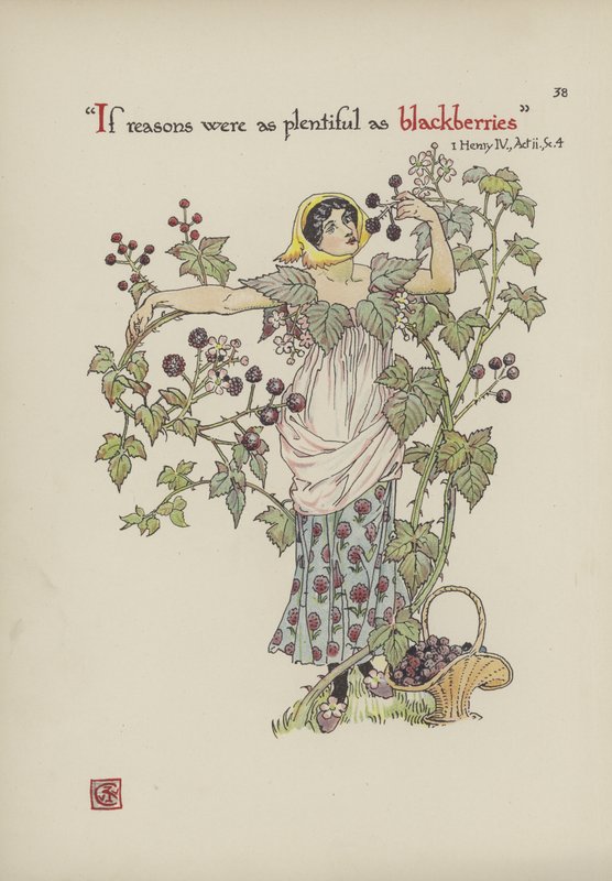 Kukkia Shakespearen puutarhasta tekijältä Walter Crane