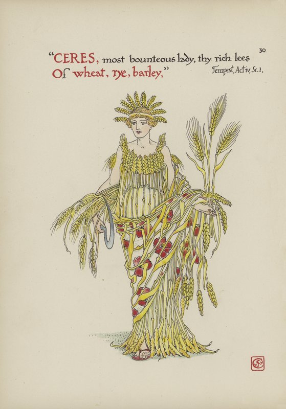Kukkia Shakespearen puutarhasta tekijältä Walter Crane
