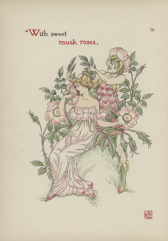 Kukkia Shakespearen puutarhasta tekijältä Walter Crane