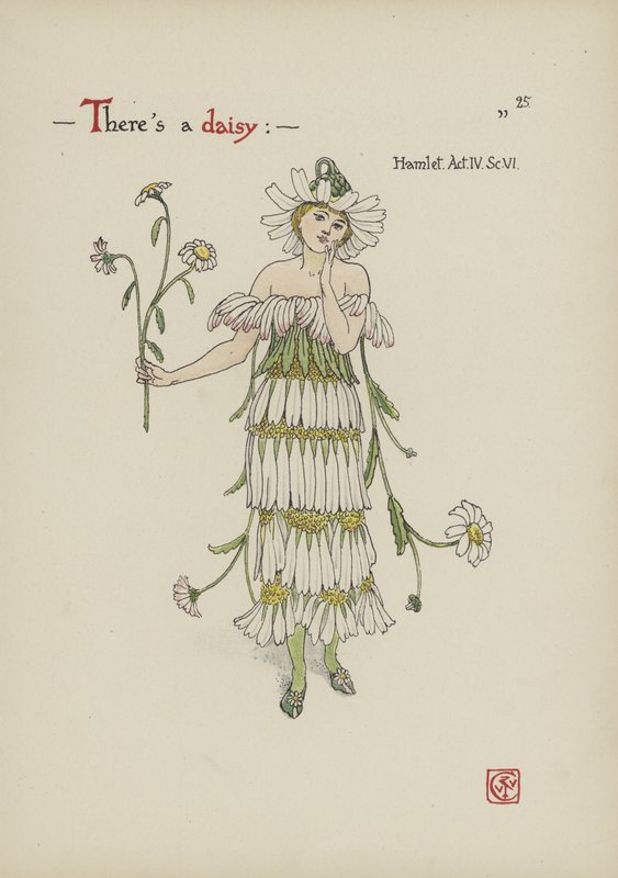 Kukkia Shakespearen puutarhasta tekijältä Walter Crane
