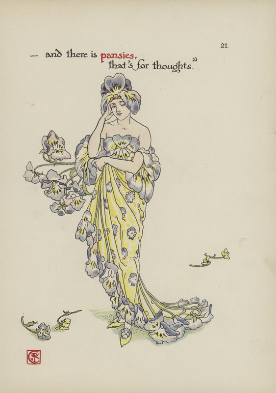 Kukkia Shakespearen puutarhasta tekijältä Walter Crane