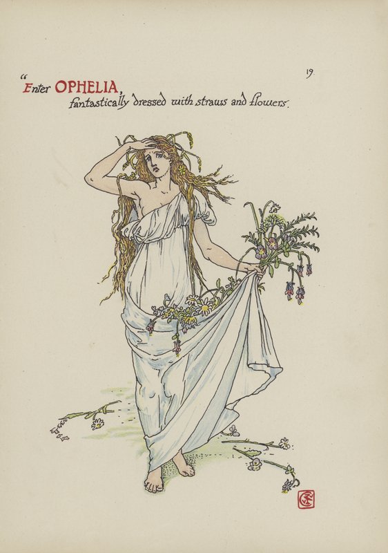 Kukkia Shakespearen puutarhasta tekijältä Walter Crane