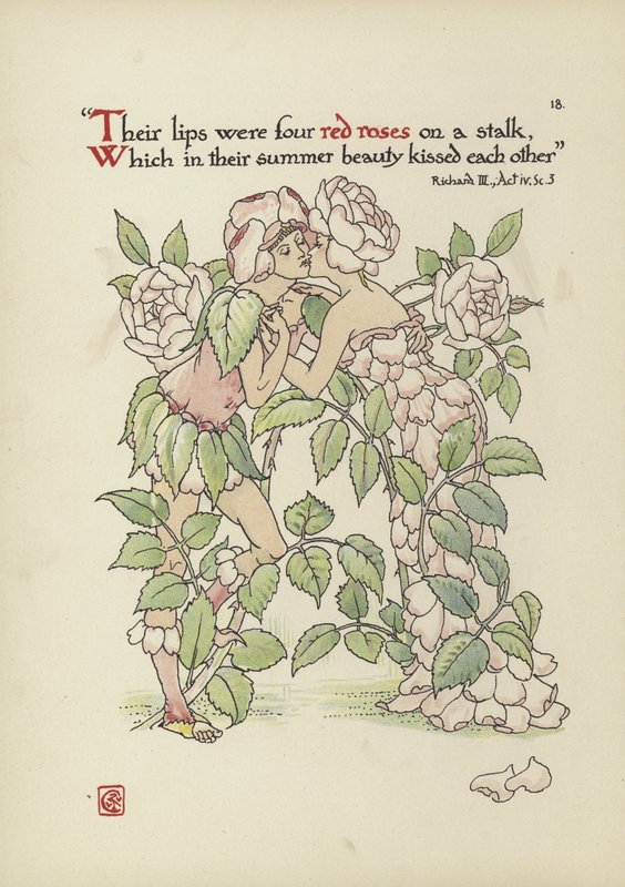Kukkia Shakespearen puutarhasta tekijältä Walter Crane