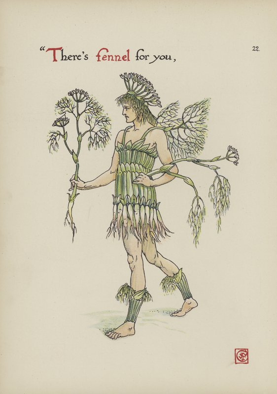 Kukkia Shakespearen puutarhasta tekijältä Walter Crane