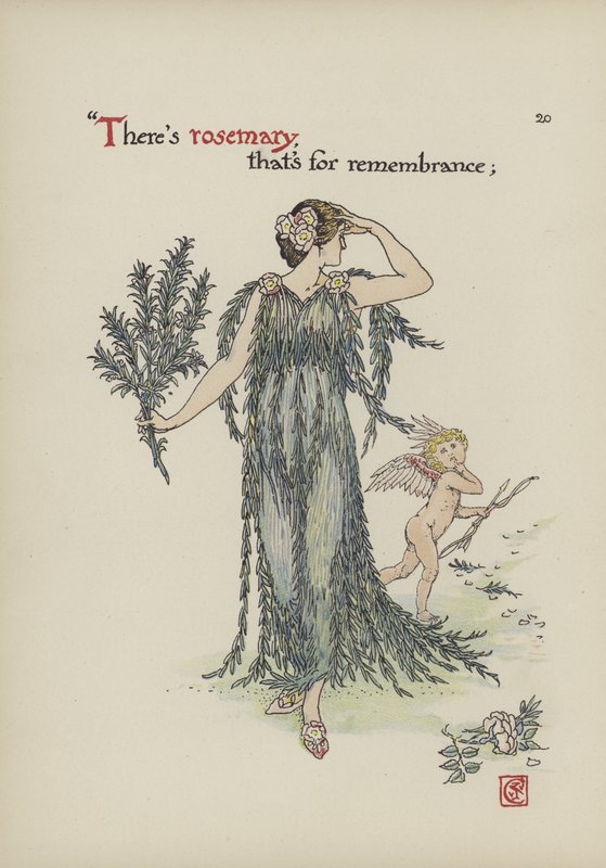 Kukkia Shakespearen puutarhasta tekijältä Walter Crane