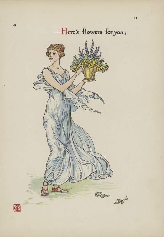 Kukkia Shakespearen puutarhasta tekijältä Walter Crane