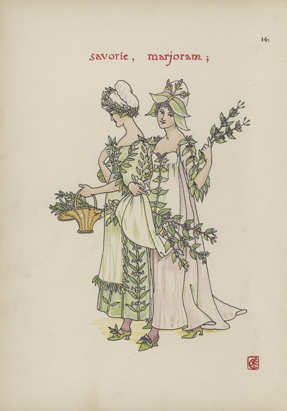 Kukkia Shakespearen puutarhasta tekijältä Walter Crane