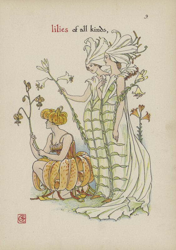 Kukkia Shakespearen puutarhasta tekijältä Walter Crane