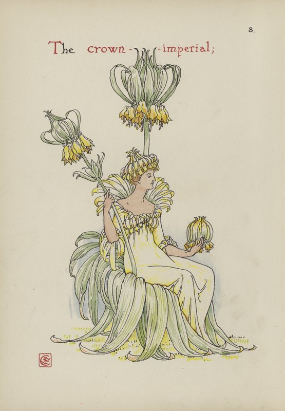 Kukkia Shakespearen puutarhasta tekijältä Walter Crane