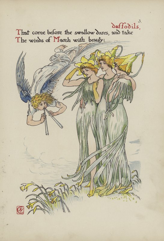 Kukkia Shakespearen puutarhasta tekijältä Walter Crane