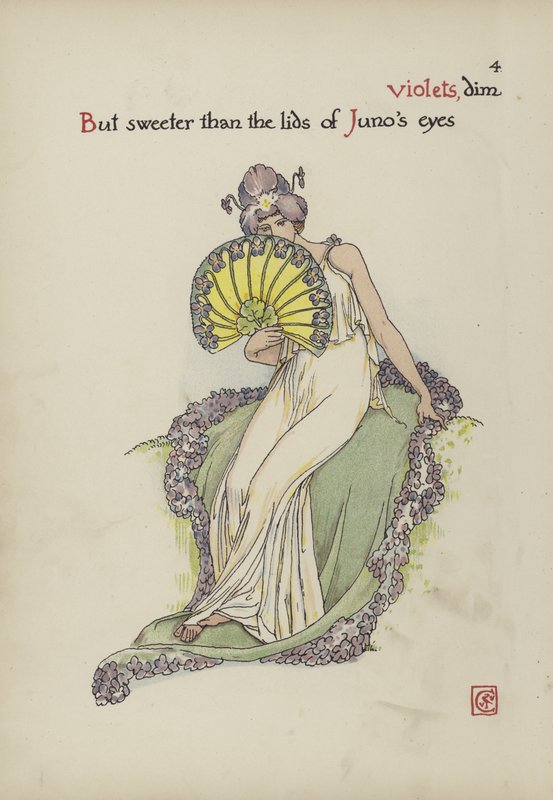 Kukkia Shakespearen puutarhasta tekijältä Walter Crane