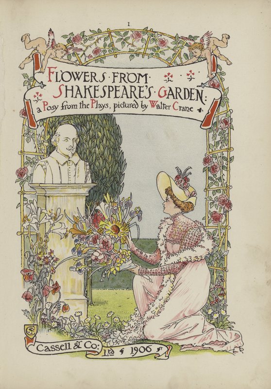 Kukkia Shakespearen puutarhasta tekijältä Walter Crane