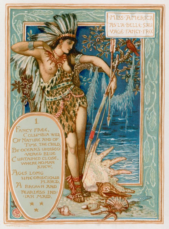 Miss America hahmona La Belle Sauvage Fancy Free tekijältä Walter Crane