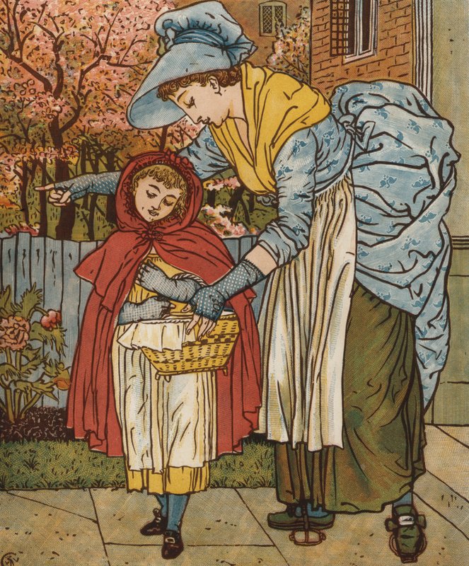 Punahilkka (väri litho) tekijältä Walter Crane