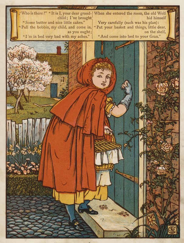 Punahilkka (väri litho) tekijältä Walter Crane