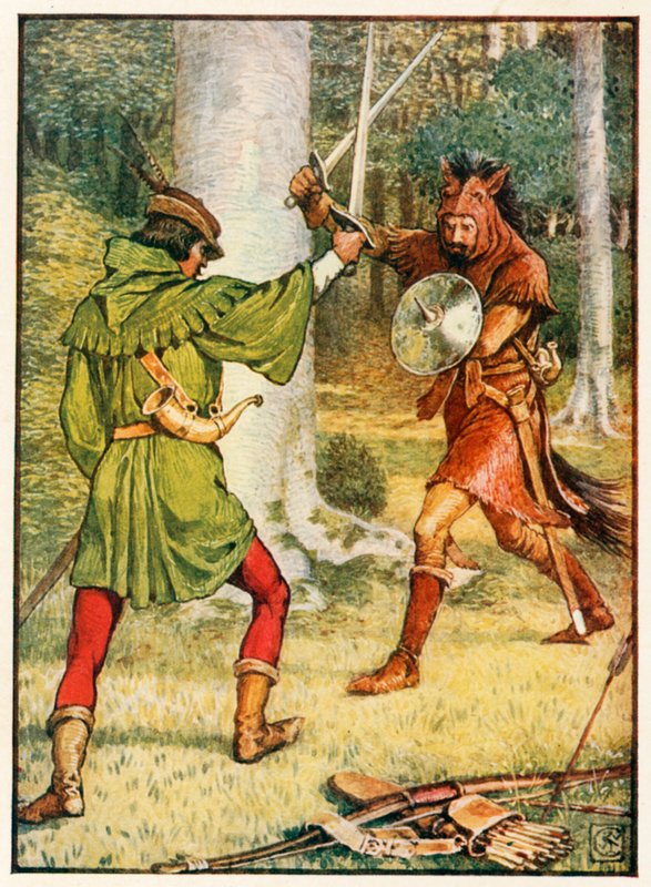 Robin Hood ja Guy of Gisborne tekijältä Walter Crane