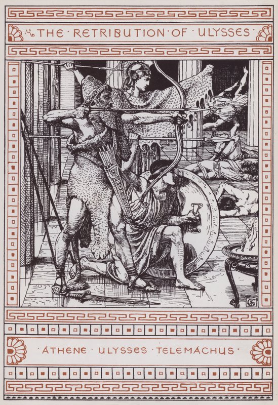 Ulysseksen kosto (kaiverrus) tekijältä Walter Crane