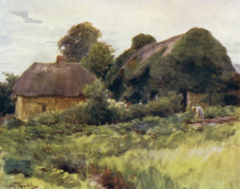 Uusi metsä: Mökki Swayssä (väri litho) tekijältä Walter Frederick Roofe Tyndale