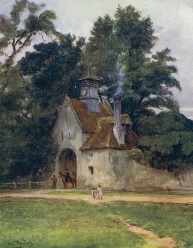Uusi metsä: portti, Beaulieun palatsi (väri litho) tekijältä Walter Frederick Roofe Tyndale