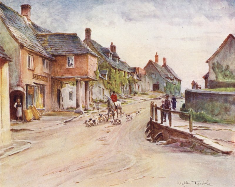 Wessex: East Street, Corfe Castle (värilitro). tekijältä Walter Frederick Roofe Tyndale
