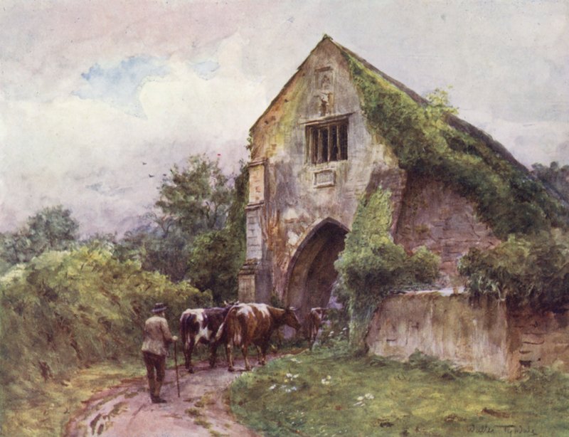 Wessex: Cleeve Abbey (värilitografia). tekijältä Walter Frederick Roofe Tyndale