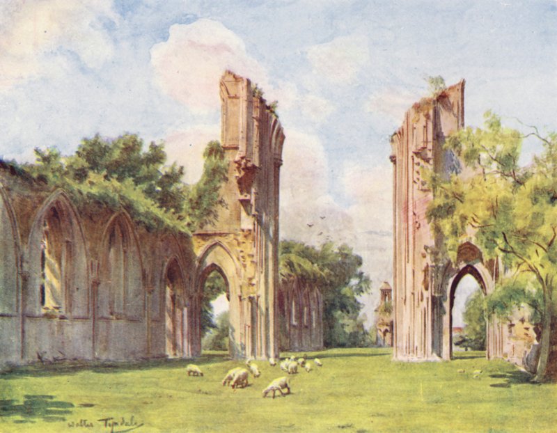 Wessex: Glastonbury Abbey (värilitro). tekijältä Walter Frederick Roofe Tyndale