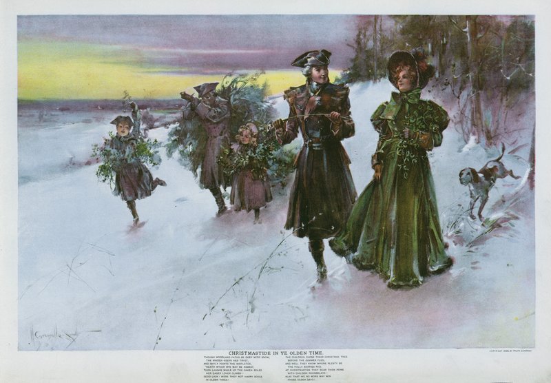 Joulu vanhaan aikaan (väri litho) tekijältä Walter Granville Smith
