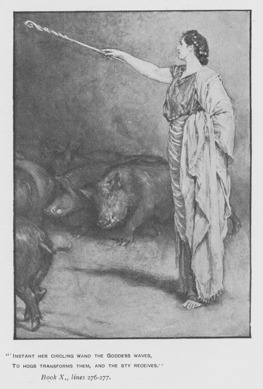 Kuvitus paavin Odysseiaan Homeruksesta (litho) tekijältä Walter Paget