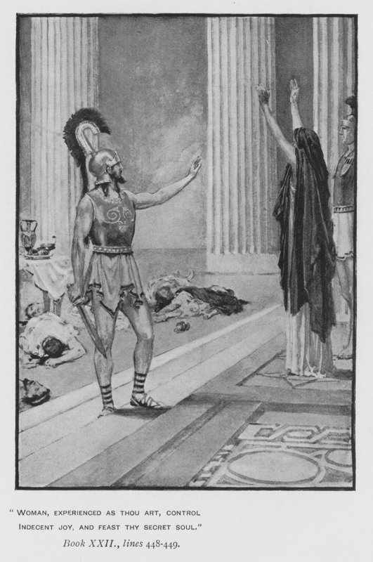 Kuvitus paavin Odysseiaan Homeruksesta (litho) tekijältä Walter Paget
